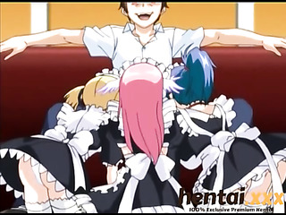 girl fucked balls deep three maids hentai